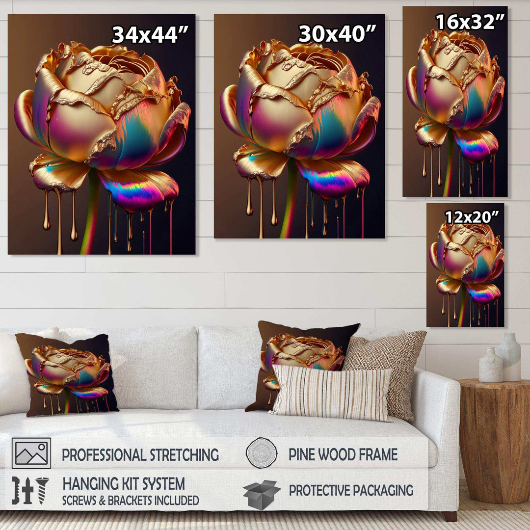 Rainbow Peony Liquid Gold Drips Hyper II