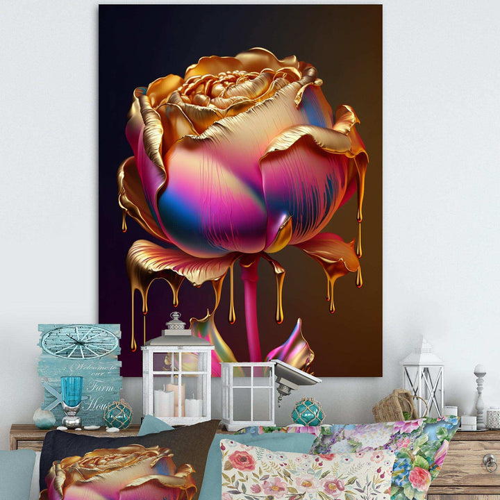 Rainbow Peony Liquid Gold Drips Hyper III