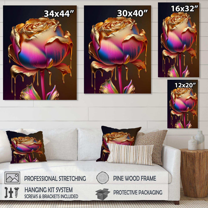 Rainbow Peony Liquid Gold Drips Hyper III