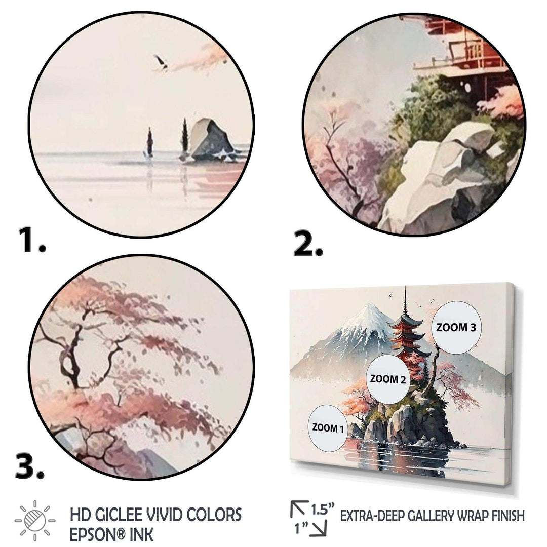 Japanese Landscape In Watercolor I