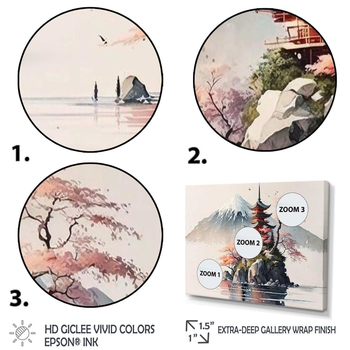 Japanese Landscape In Watercolor I