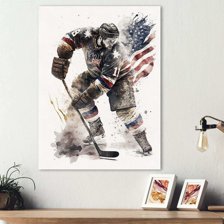 Usa Hockey Player In Action II