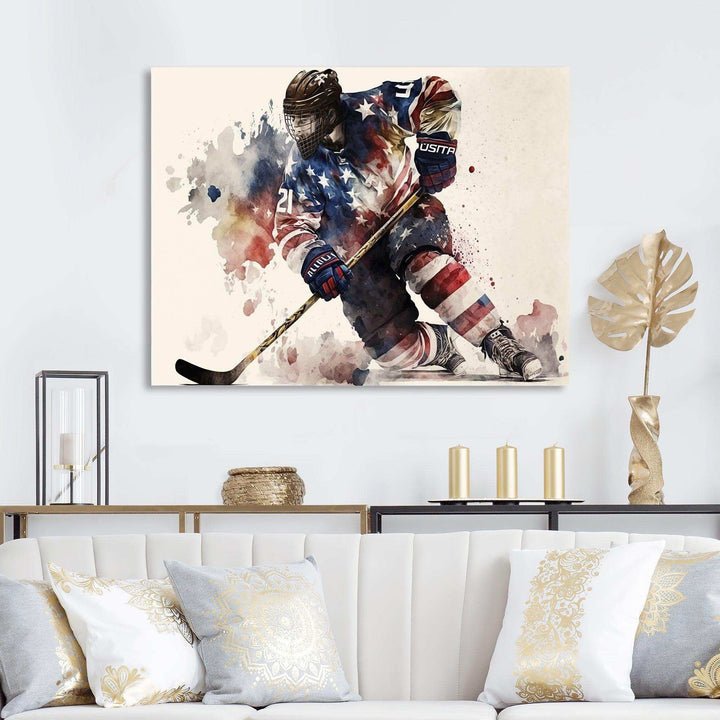 Usa Hockey Player In Action III