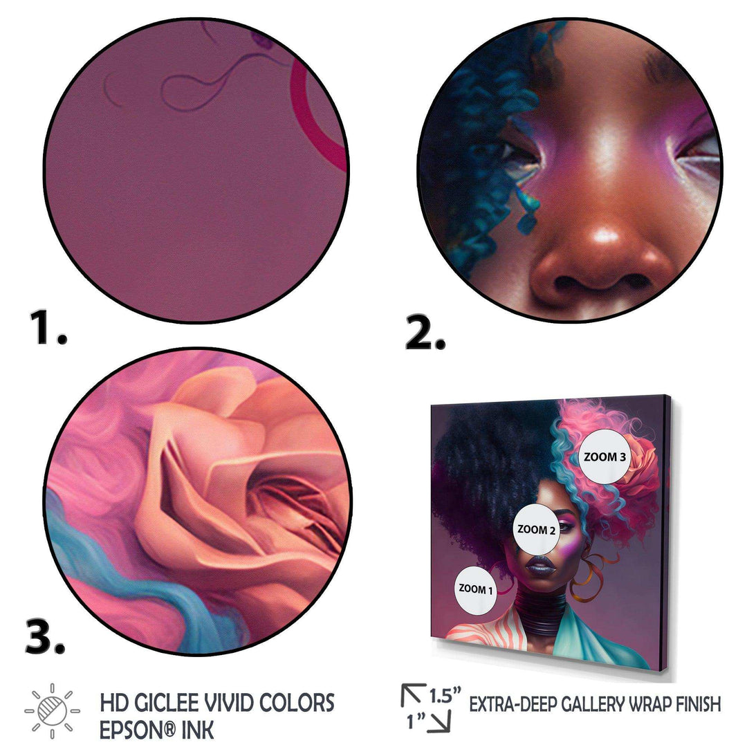 Pink And Blue African American Woman I