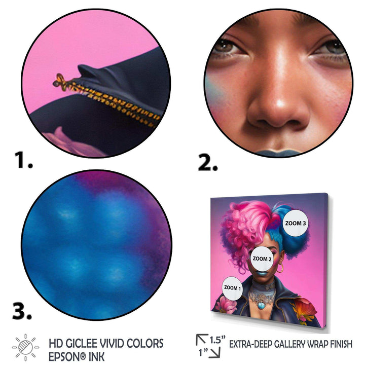 Pink And Blue African American Woman III