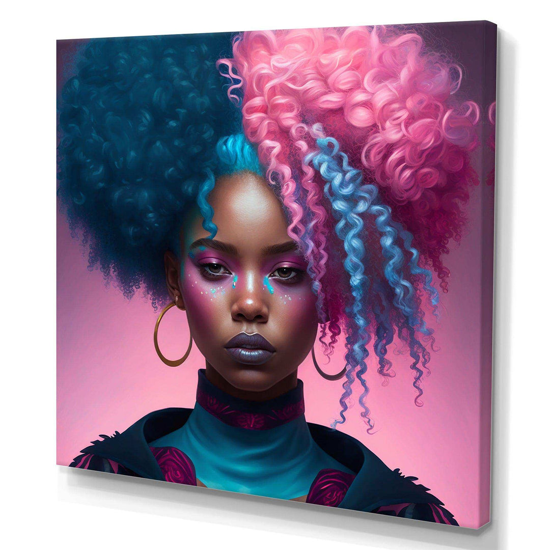Hip Hop Girl With Pink And Blue Hair III