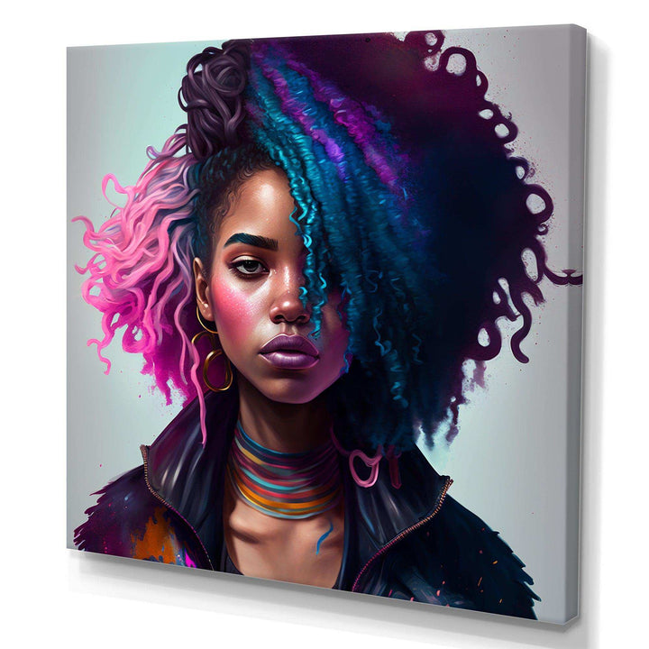 Fashion Hip Hop Girl In Pink And Blue I