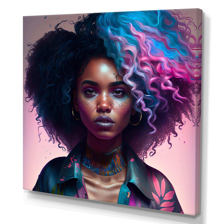 Fashion Hip Hop Girl In Pink And Blue III