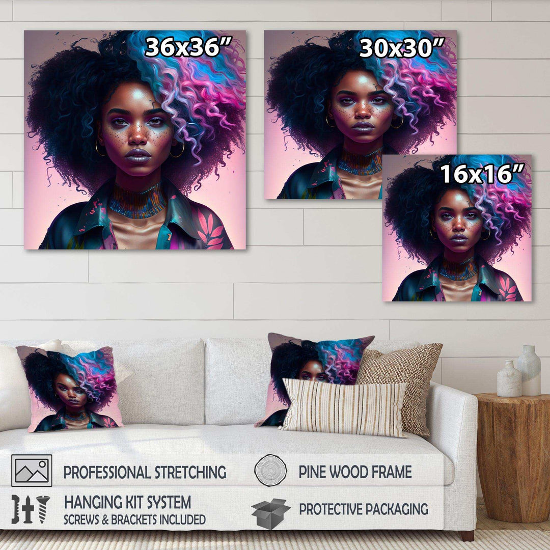 Fashion Hip Hop Girl In Pink And Blue III