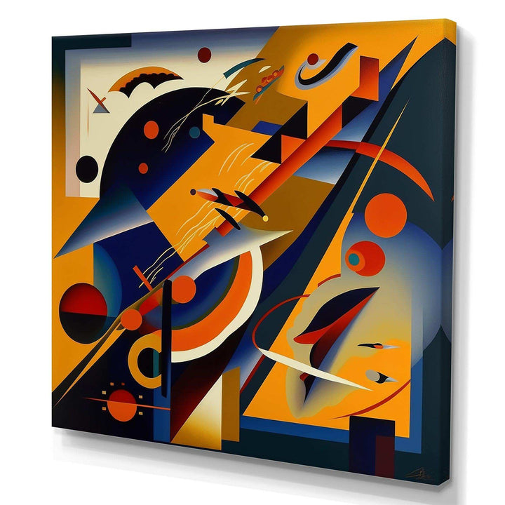 Multicolor Geometric Orange Shapes IV - Modern Living Room Wall Decor