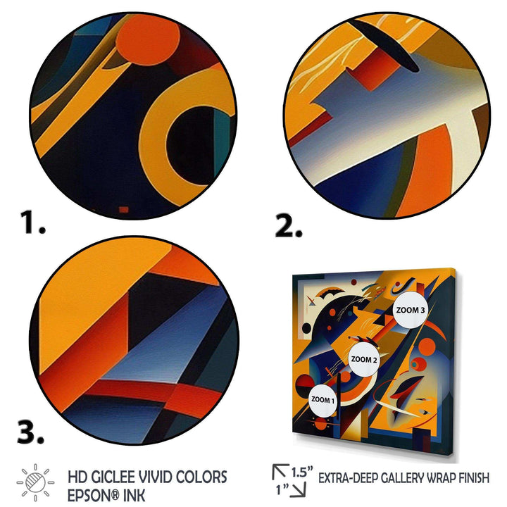 Multicolor Geometric Orange Shapes IV - Modern Living Room Wall Decor