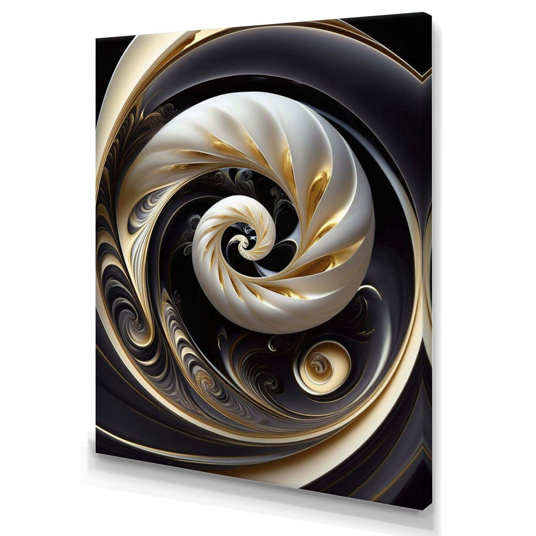 Gold Black And White Stained Glass V - Modern Bedroom Wall Art
