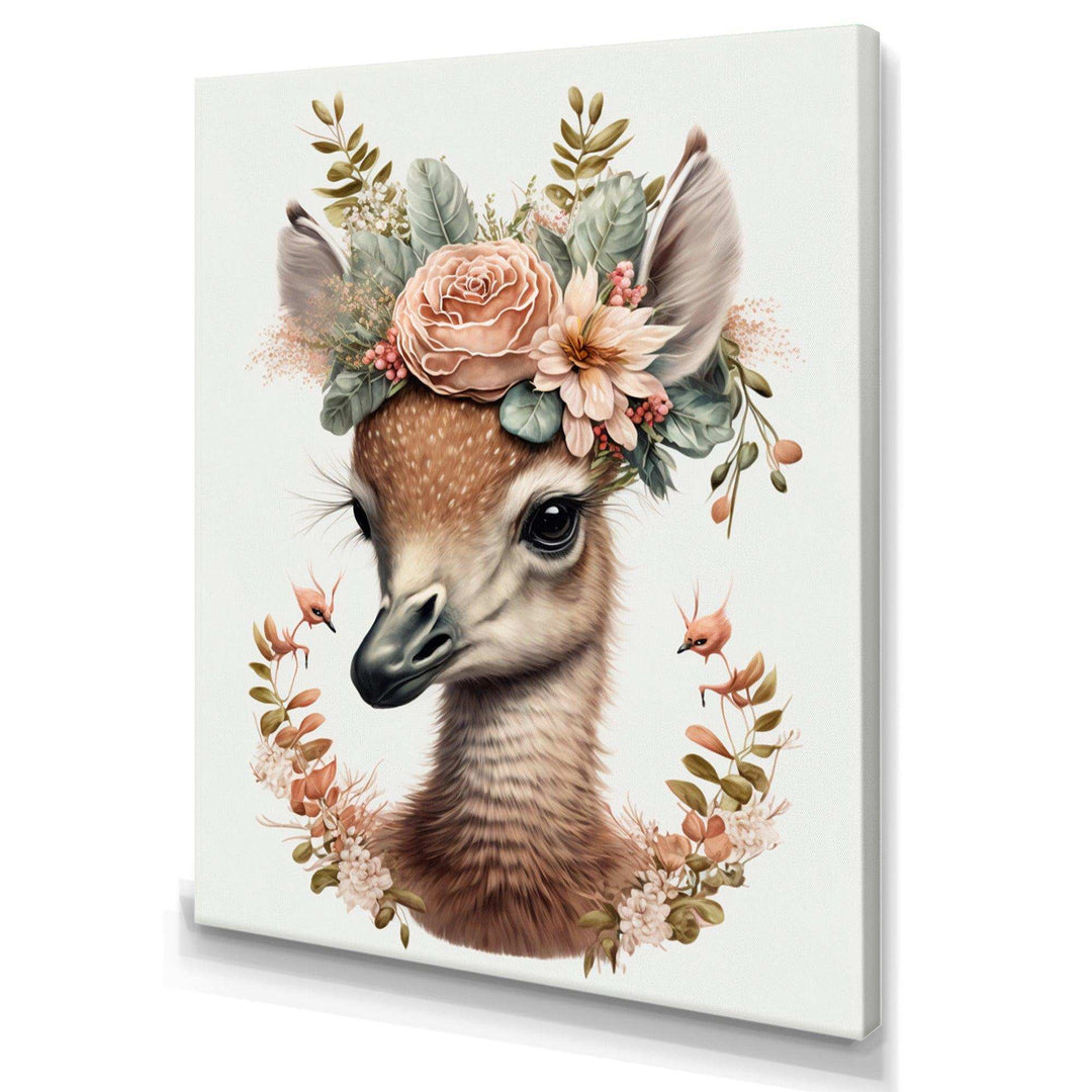 Cute Baby Flamingo With Floral Crown