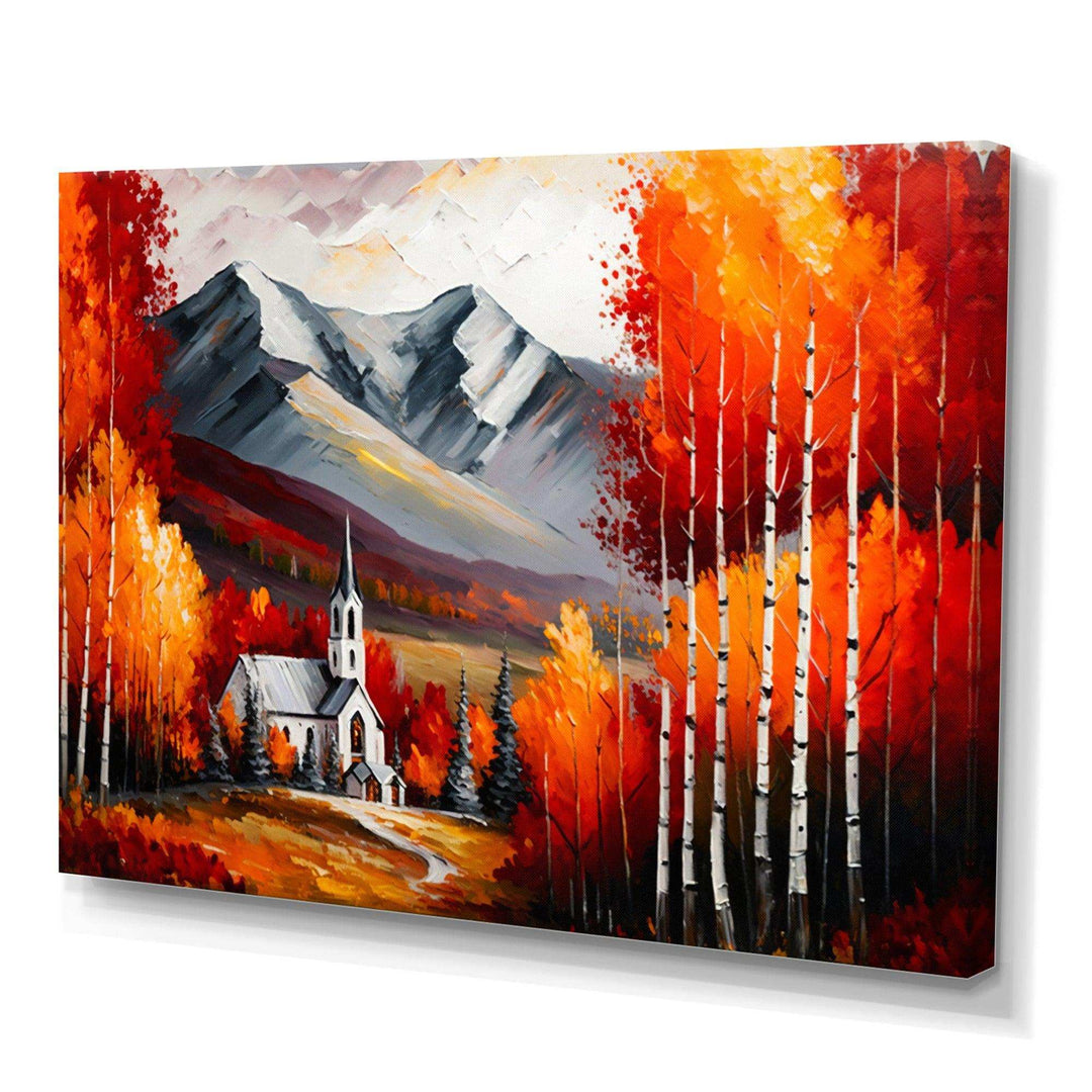 Monochrome Orange Cottage In Winter VI