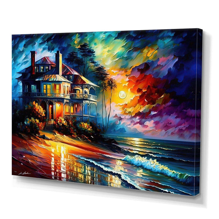 Monochome Grey And Orange Cottage I