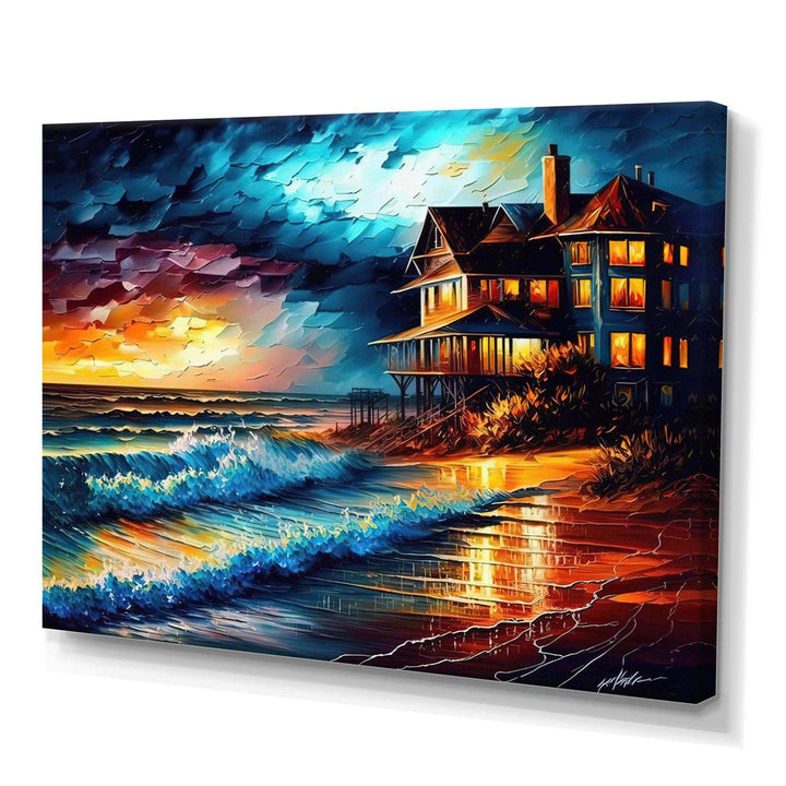 Monochome Grey And Orange Cottage II