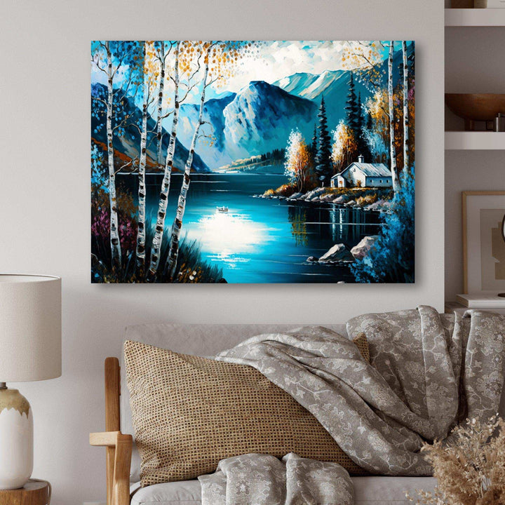 Cabin By A Lake In Fall II
