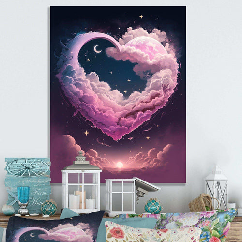 Cotton Candy Cloud Heart II - Modern Canvas Wall Art