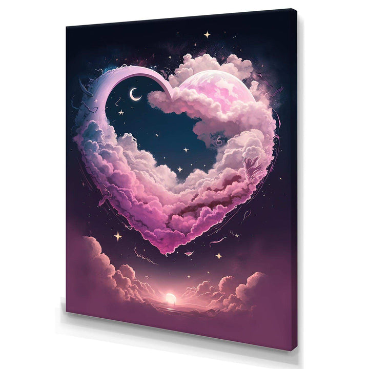 Cotton Candy Cloud Heart II - Modern Canvas Wall Art