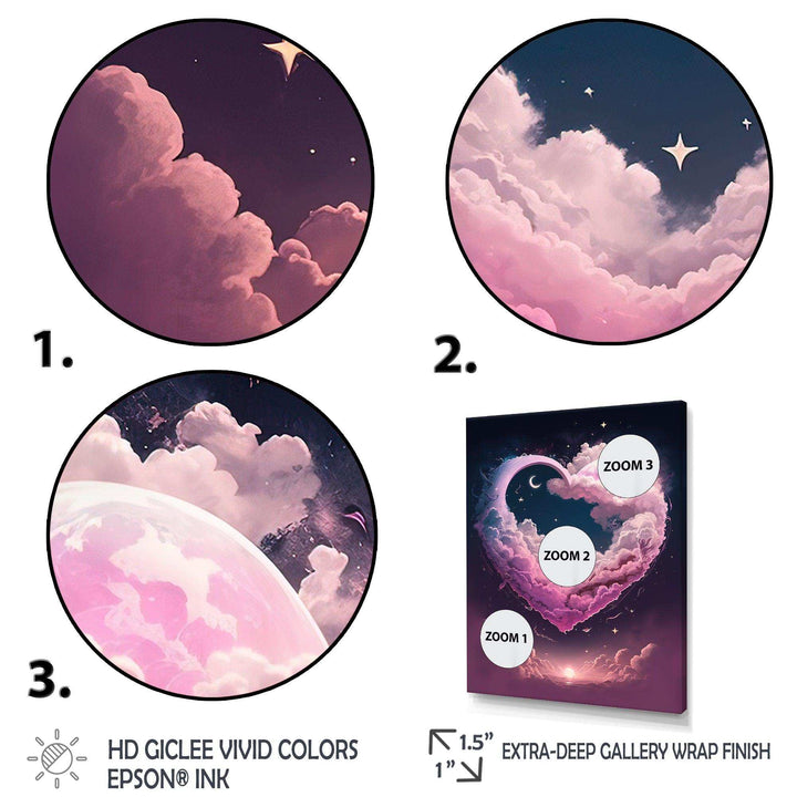 Cotton Candy Cloud Heart II - Modern Canvas Wall Art