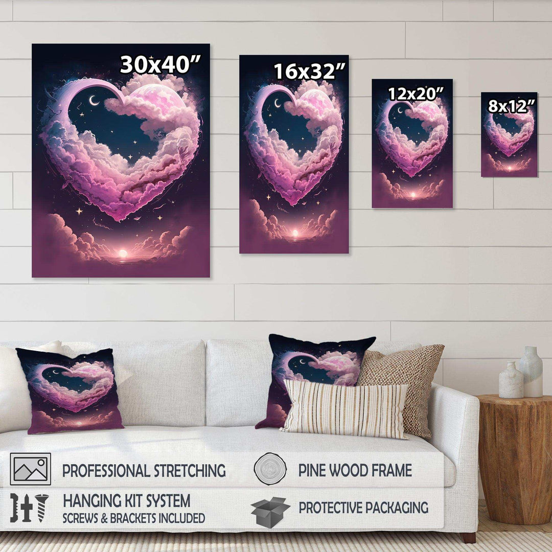Cotton Candy Cloud Heart II - Modern Canvas Wall Art
