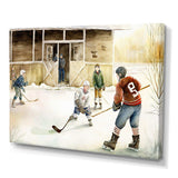 Kids Playing Hockey On Ice Rink II