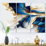 Abstract Geode Gold And Blue Marble Shape IV
