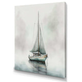 Sailboat Anchored In Fog