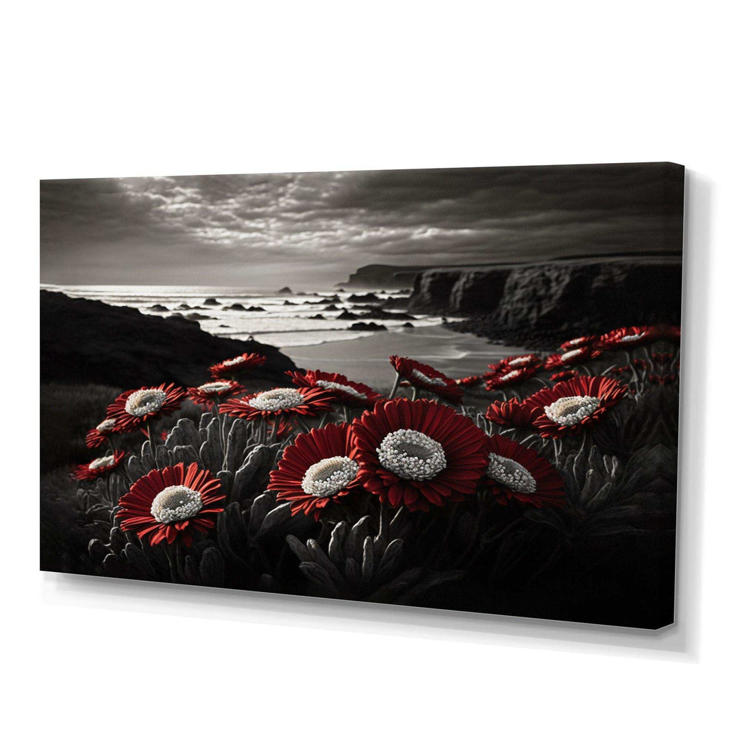 Red Flowers By The Coast I