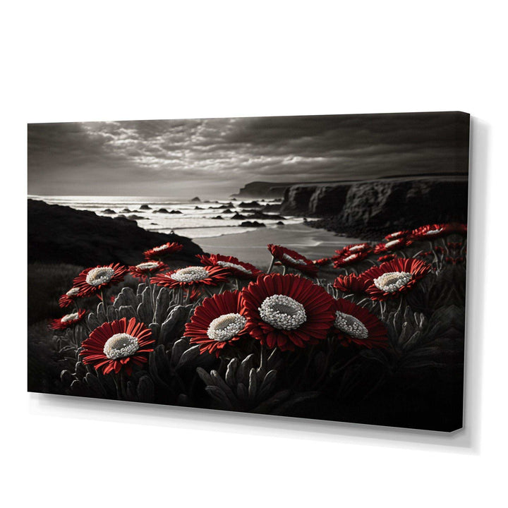 Red Flowers By The Coast I