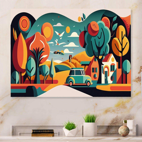 Futuristic Cityscape With Trees IV