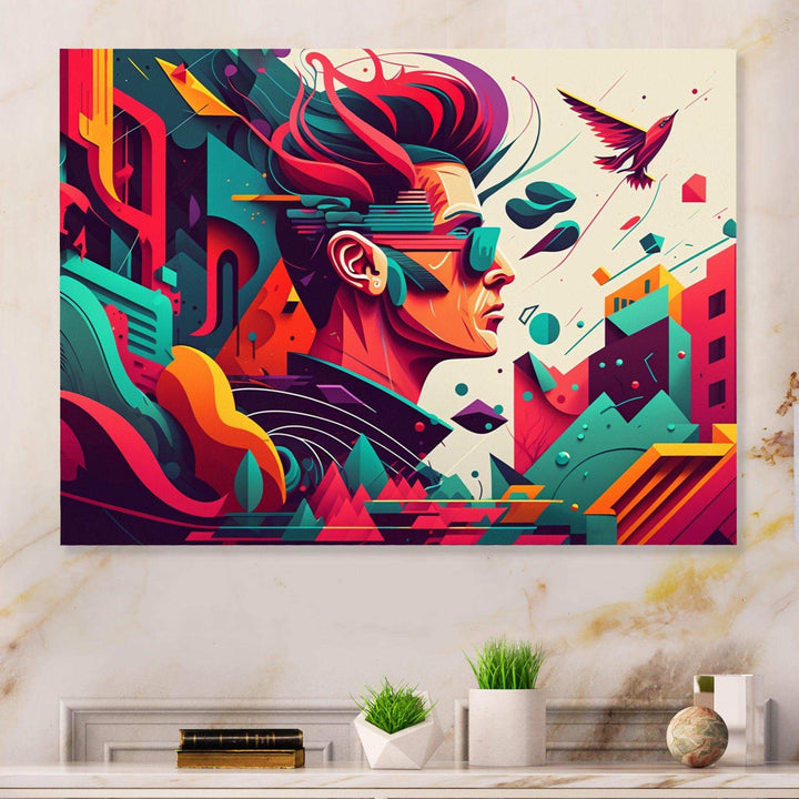 Colorful Side Profile Of Rocker