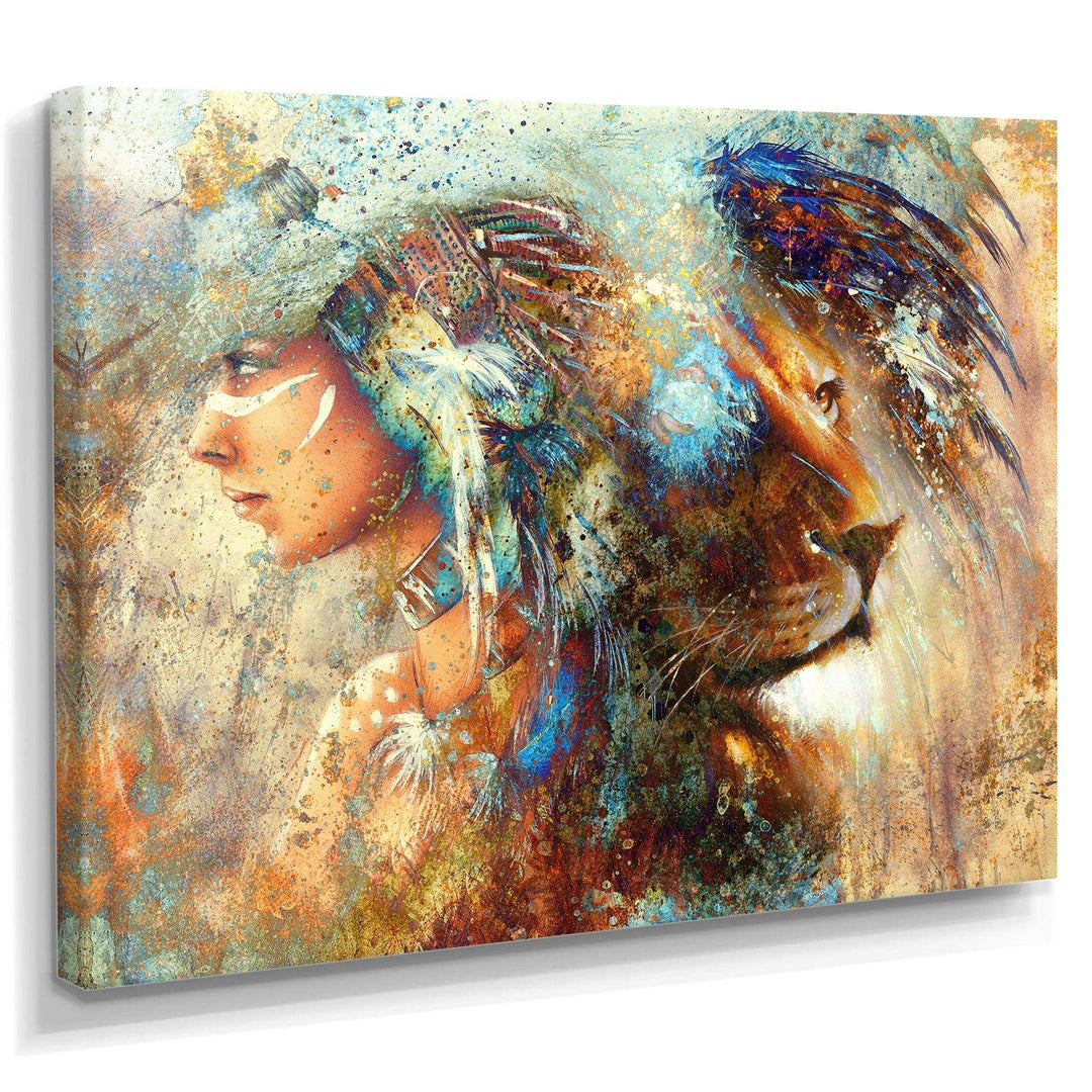 Indian Woman Collage with Lion