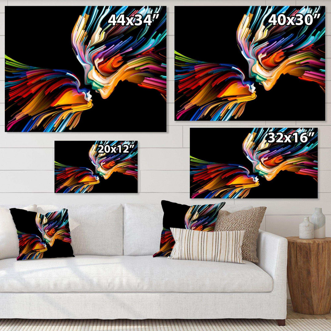 Kissing Minds Graphic Art - Modern Canvas Wall Art