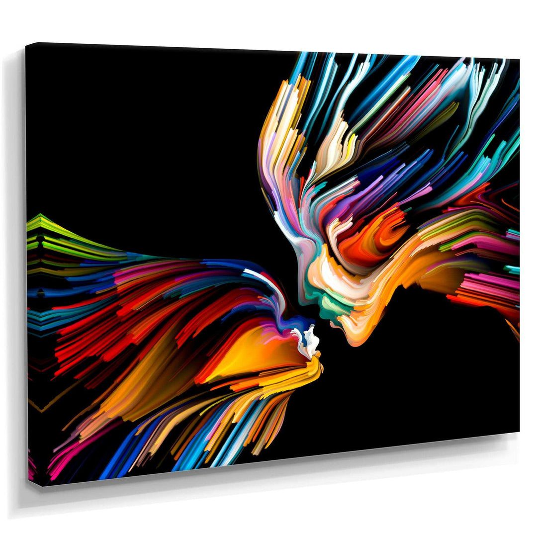 Kissing Minds Graphic Art - Modern Canvas Wall Art