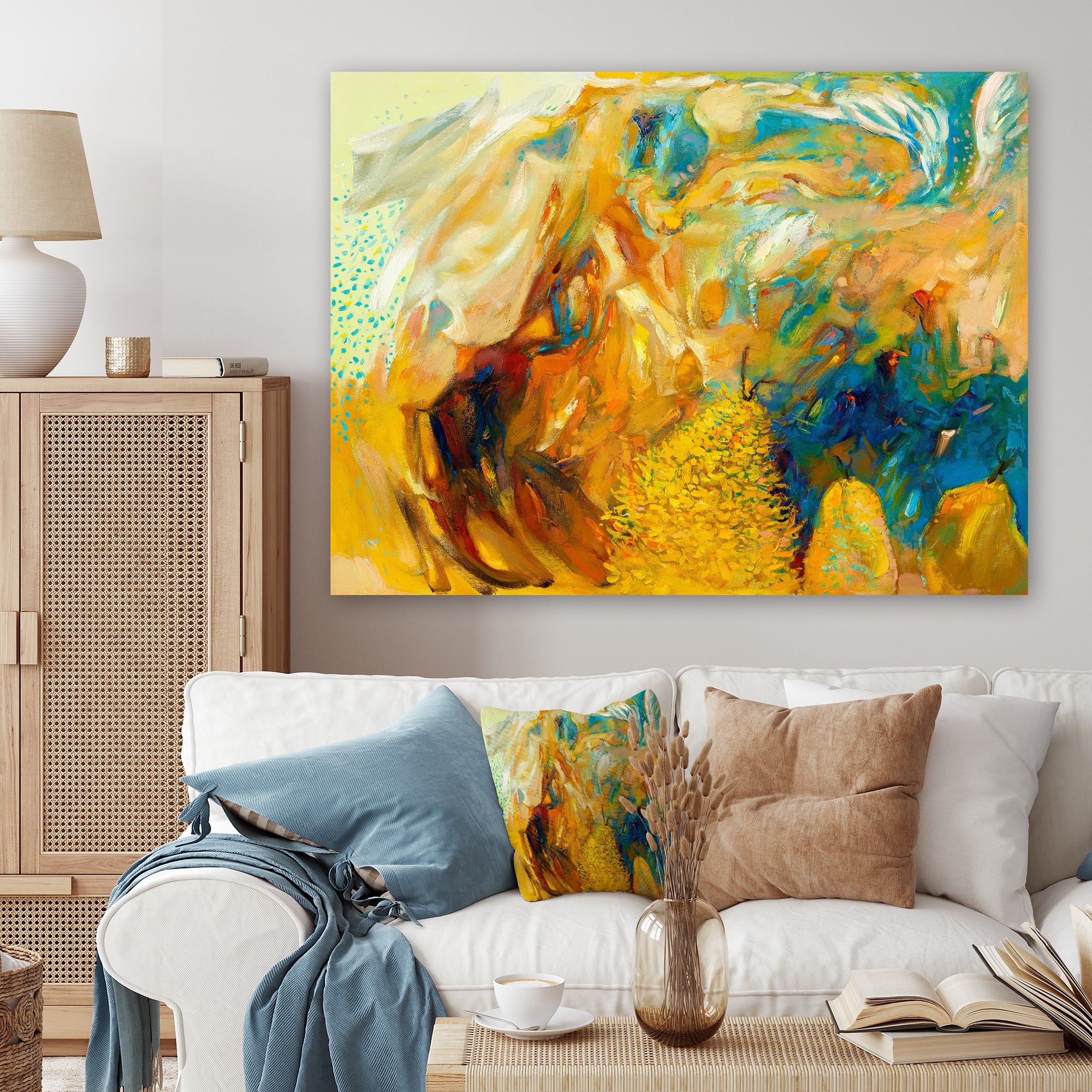 Abstract Yellow Collage Canvas Canvas