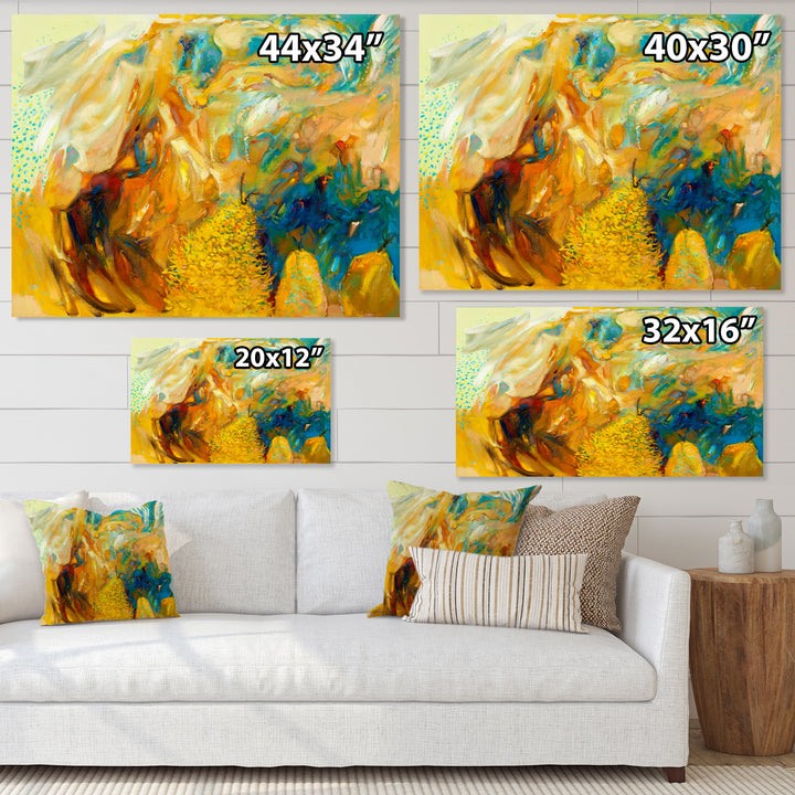 Abstract Yellow Collage Framed Print Matte White - 1.5" Width