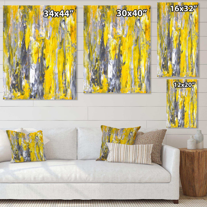 Grey and Yellow Abstract Pattern - Modern Wall Art Prints