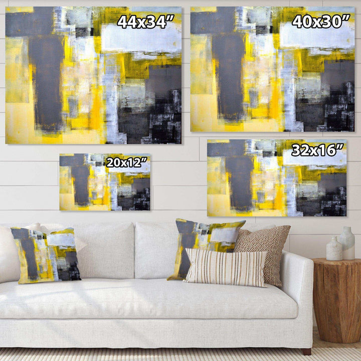 Grey and Yellow Blur Abstract - Modern Wall Art Prints