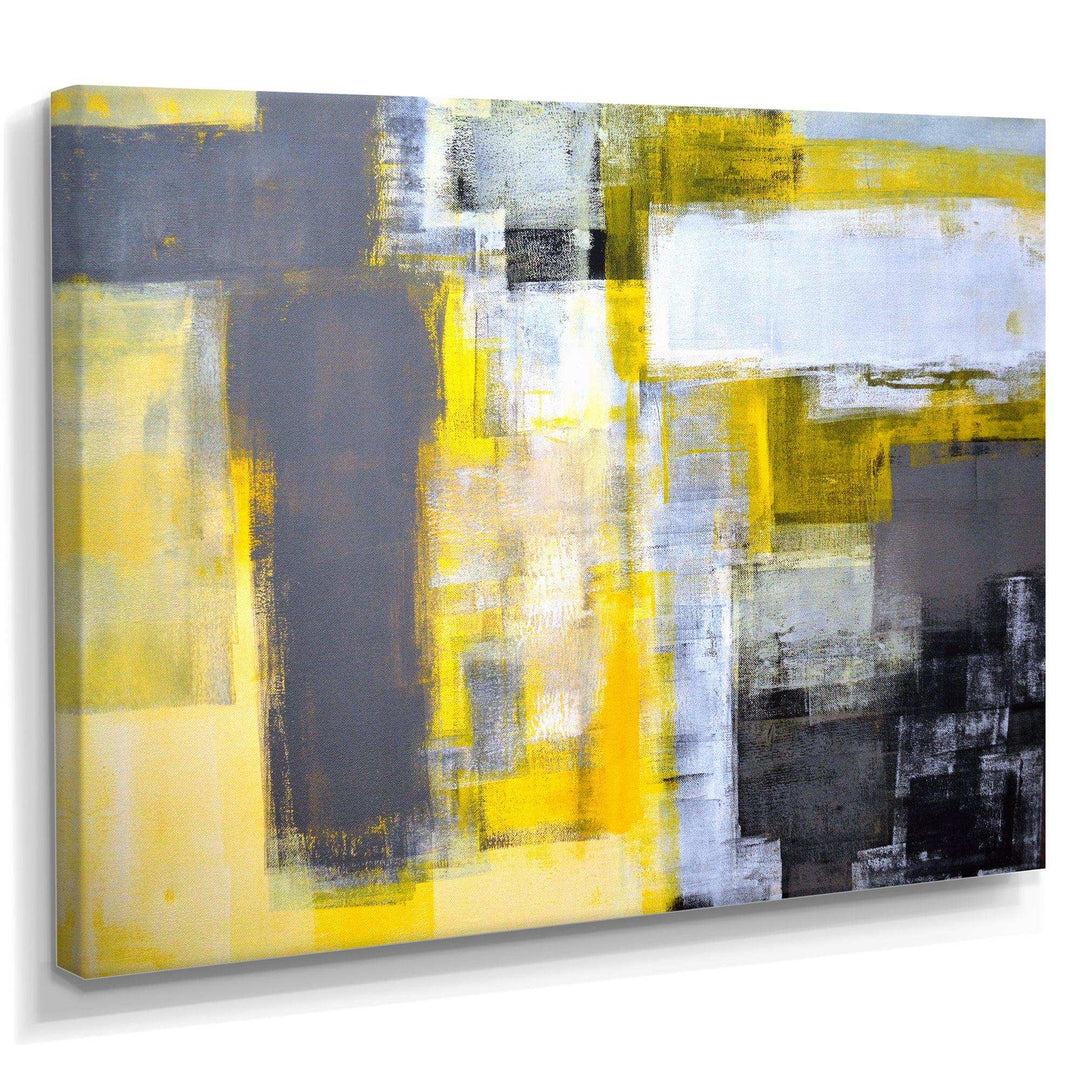 Grey and Yellow Blur Abstract - Modern Wall Art Prints