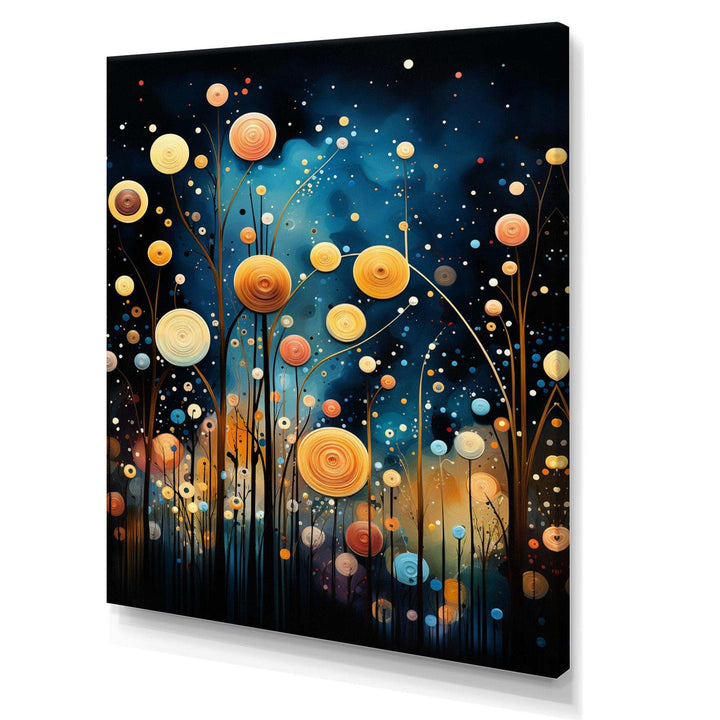 Blue Black Abstract Odyssey - Modern Living Room Wall Decor