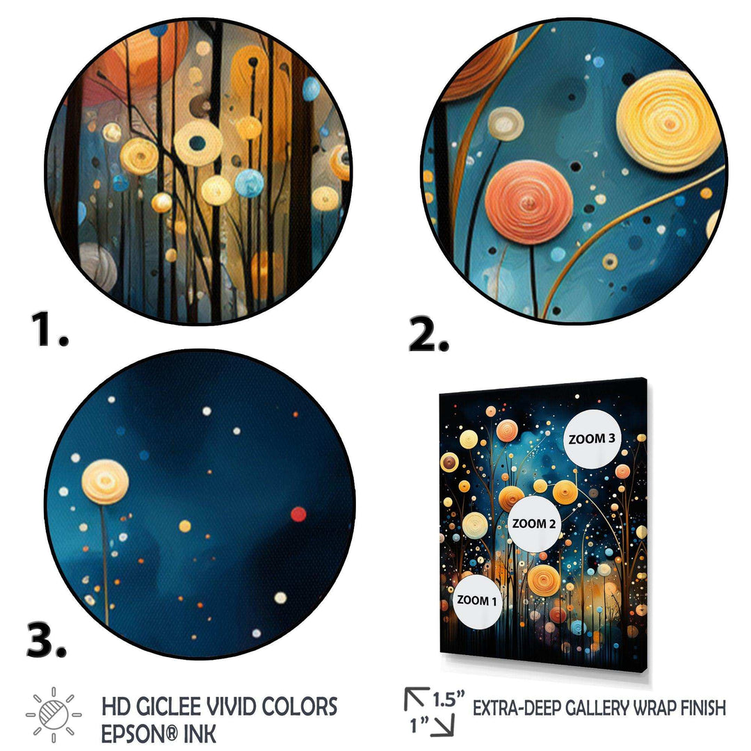 Blue Black Abstract Odyssey - Modern Living Room Wall Decor