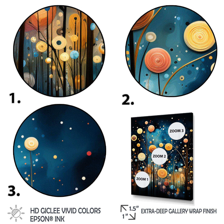 Blue Black Abstract Odyssey - Modern Living Room Wall Decor