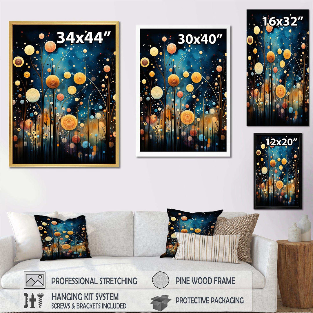 Blue Black Abstract Odyssey - Modern Living Room Wall Decor