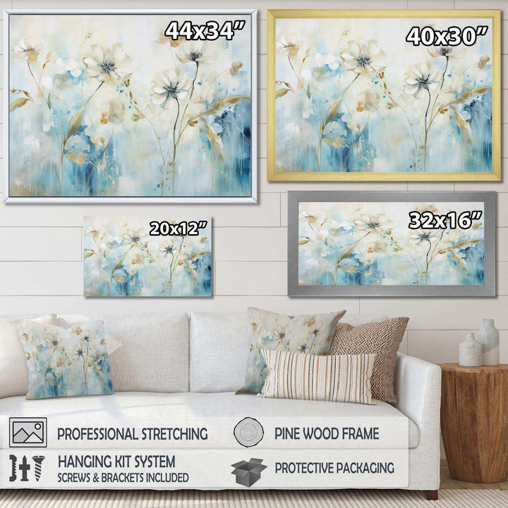 Blue Botanical Garden I - Modern Bedroom Wall Art
