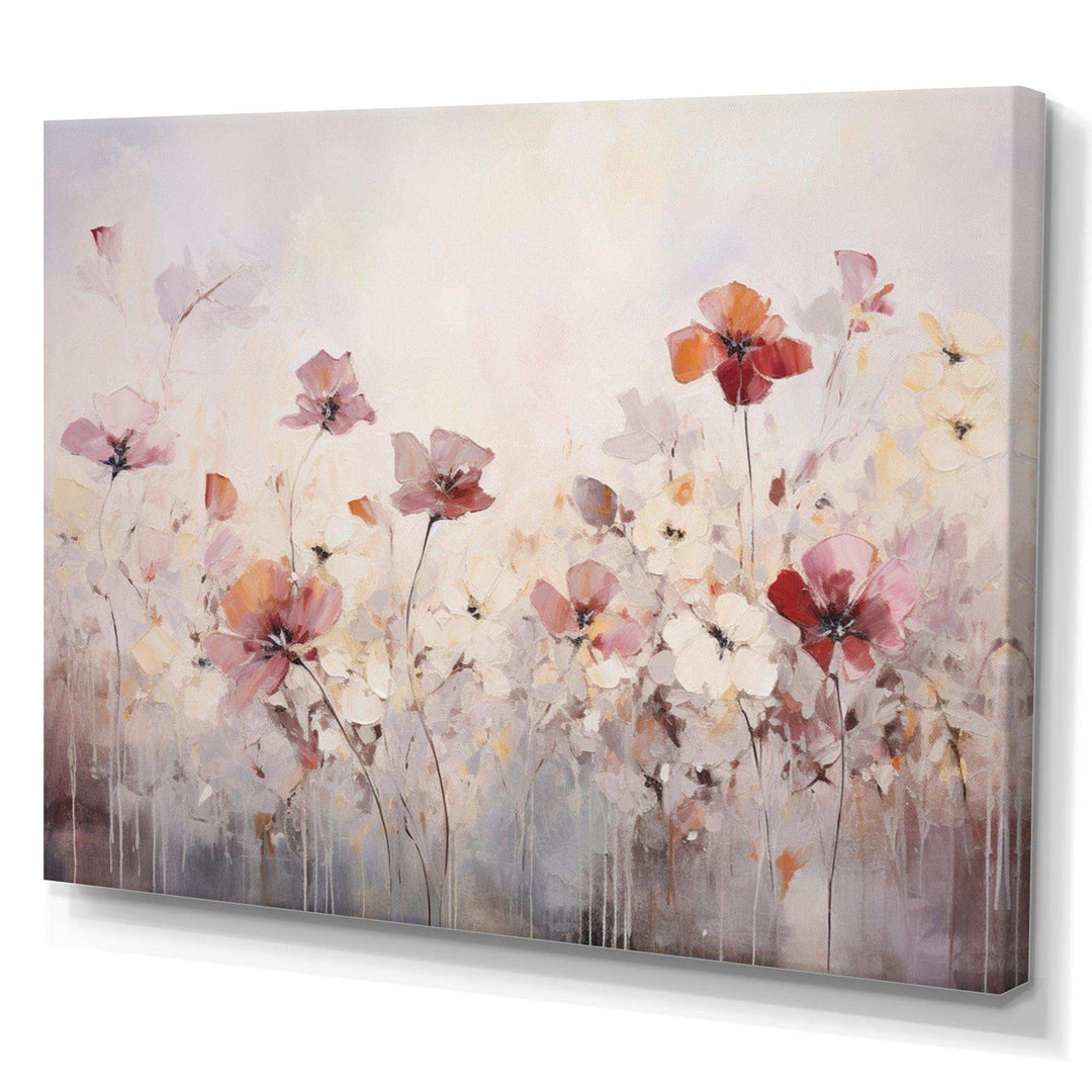 Beige Blossoming Silhouettes - Modern Wall Art Prints