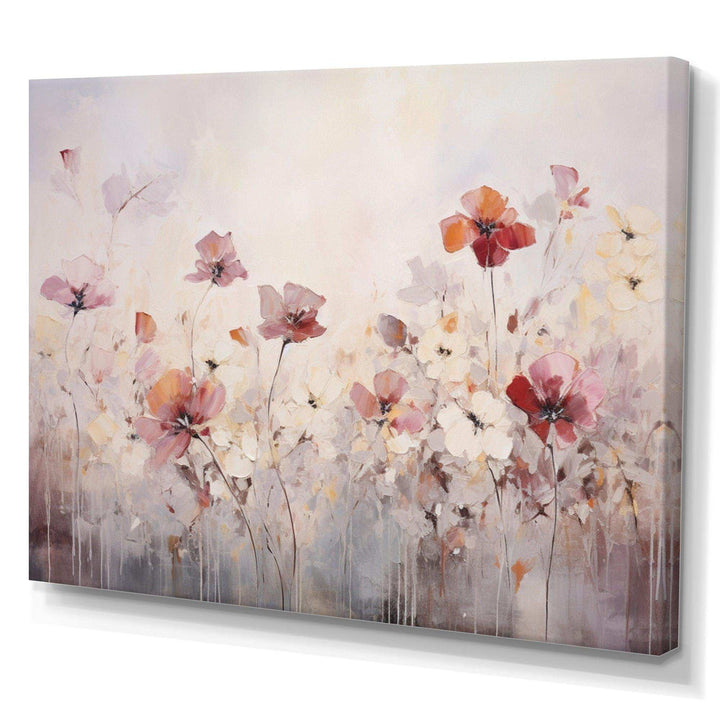 Beige Blossoming Silhouettes - Modern Wall Art Prints