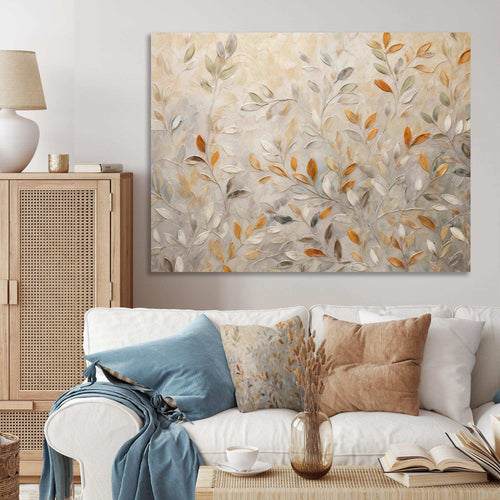 Beige Botanical Impressions I - Modern Canvas Wall Art