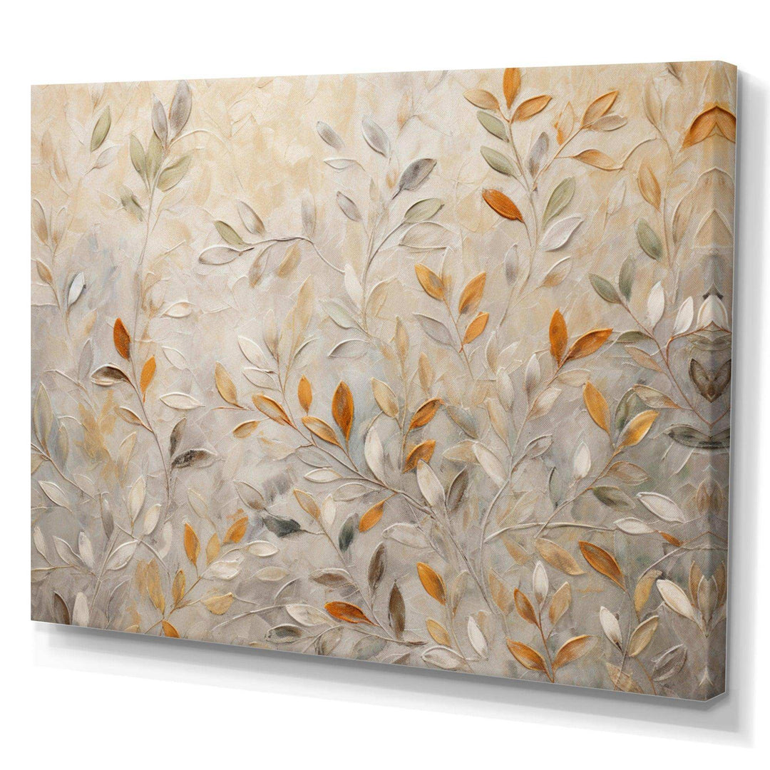 Beige Botanical Impressions I - Modern Canvas Wall Art