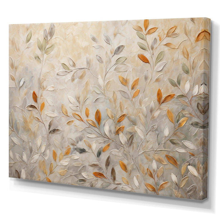 Beige Botanical Impressions I - Modern Canvas Wall Art